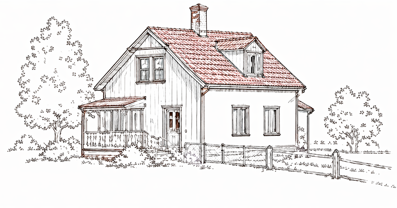 Illustration av en villa